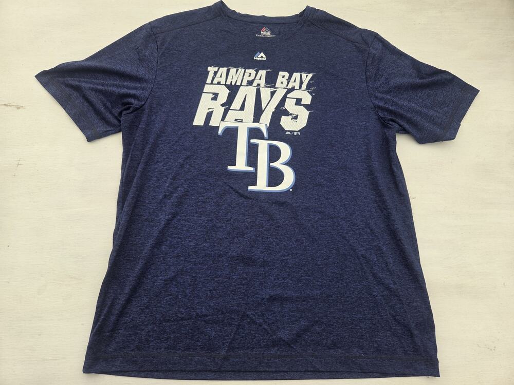 Majestic Cool Base Tampa Bay Rays MLB T Shirt Adult Large Short Sleeve MLB